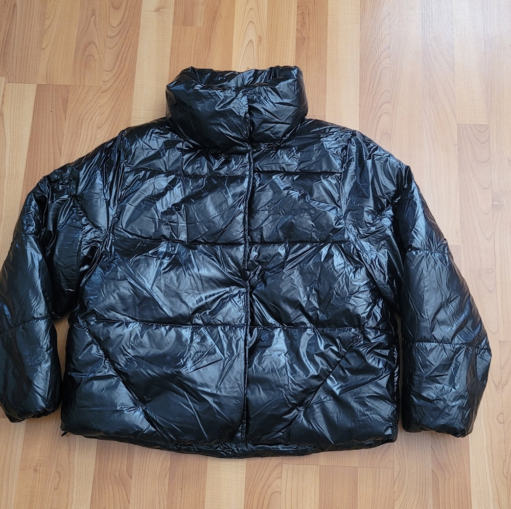 A new day Women's Size XL Short Length Black Puffer Jacket Water Resistant NWT